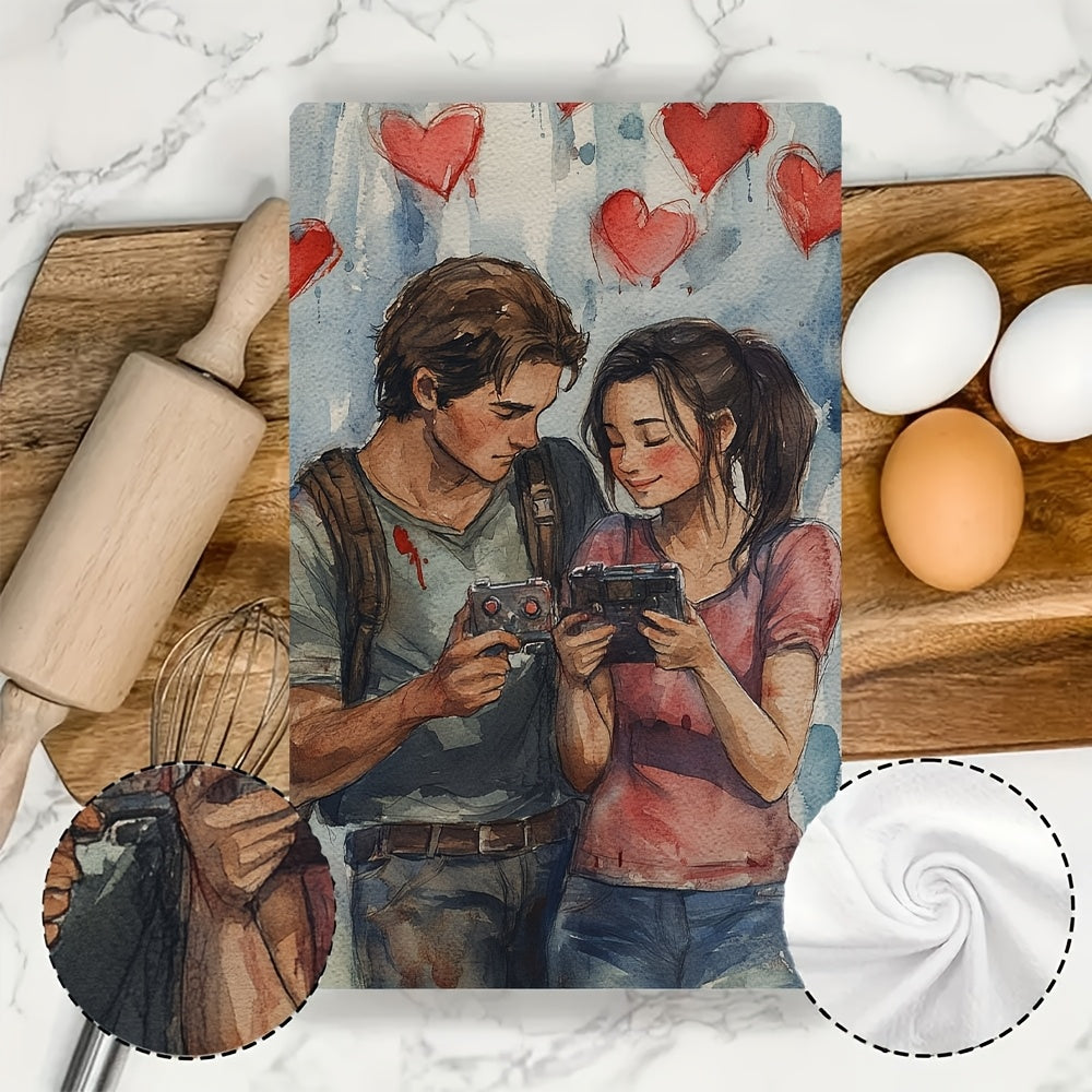 Get your hands on a pair of ultra-soft kitchen towels, specially designed for gamers this Valentine's Day. These highly absorbent dish and hand towels are perfect for holiday décor and can be easily washed in the machine. Each towel measures 40.64X60.96