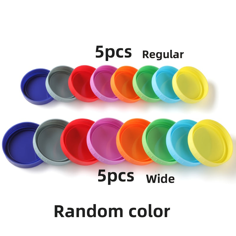 Get a total of 15 Mason jar lids with silicone rings in a variety of colors: 10 wide-mouth lids and 5 regular-mouth lids. These leak-proof caps are made of thick plastic and come in sizes of 86mm and 70mm for your Mason jars.