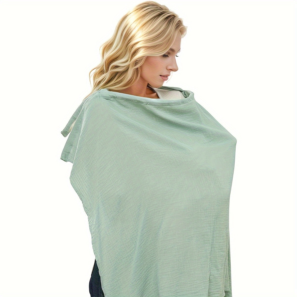 Versatile Outdoor Nursing Cover for Breastfeeding - Lightweight, Breathable, Multi-Functional. Can be used as a Car Seat Canopy, Stroller Cover, Sun Shade, Scarf, or Shower Gift. Available in Solid Colors.