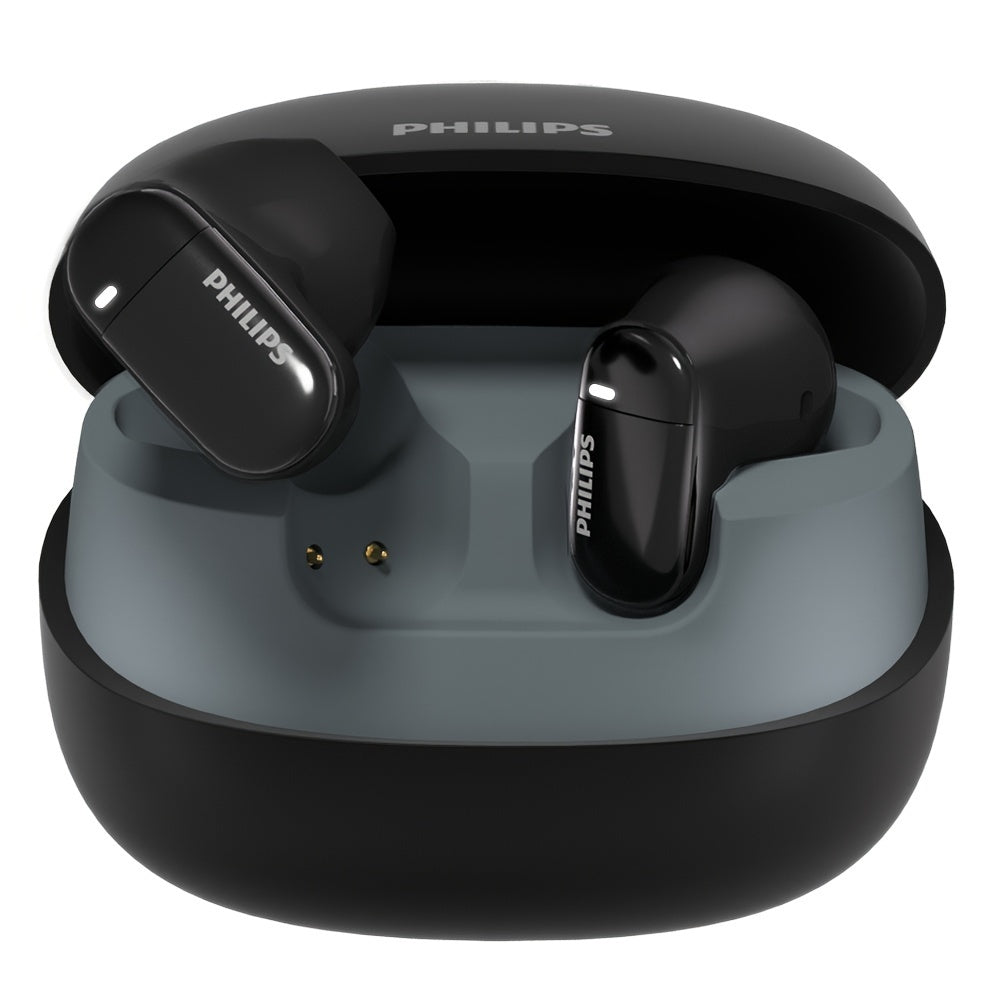 New Philips wireless earbuds with microphone for sports, stable fit, long battery life, and compatibility with all smartphones (TAT2169).