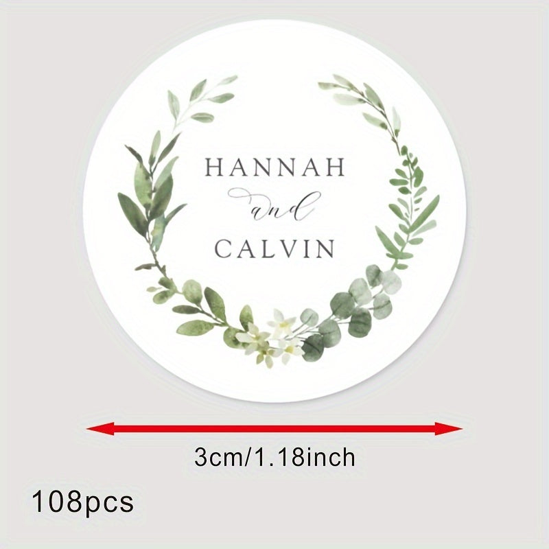 Personalized Round Labels for Bridal Showers - Custom Thank You Stickers with Name & Date, Matte Finish on Recyclable Paper