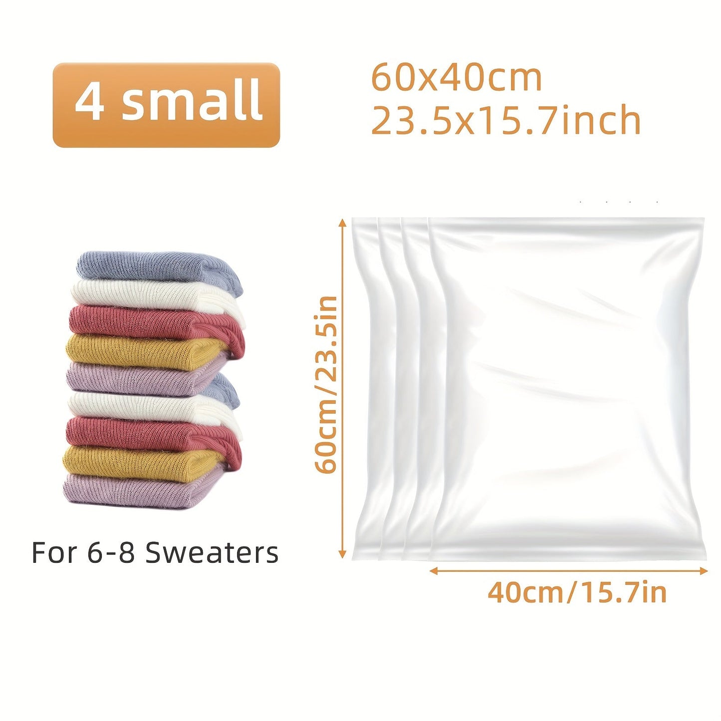 Set of 4 Vacuum Storage Bags - Maximize Wardrobe and Bedroom Space, Ideal for Storing Quilts, Blankets, and Clothes - Perfect for Travel, Protects from Moisture, Mildew, and Dust - Great Easter Gift