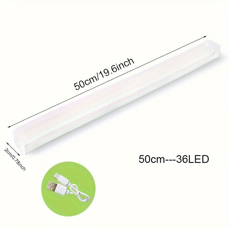 Convenient USB rechargeable LED light with motion sensor and touch control for easy installation in kitchen, stairs, hallway, or wardrobe.