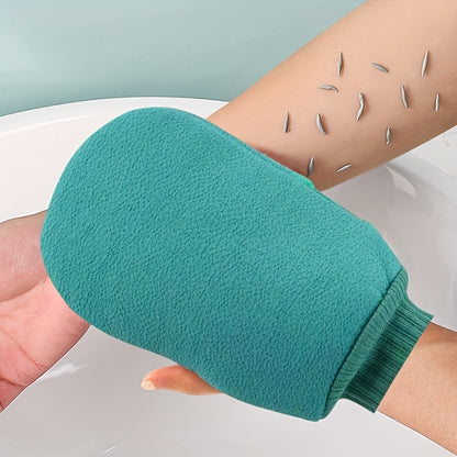 Exfoliating shower gloves for massage and body scrubs, double sided for thorough exfoliation.