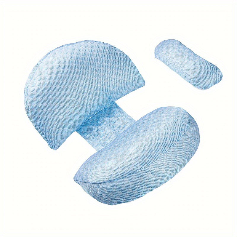 3D Raised Beans Pregnancy Pillow with Enhanced Abdominal Support, Versatile Auxiliary Pillow for Pregnant Women, Ergonomic Design Supports Waist, Back, and Legs at 30 Degree Angle