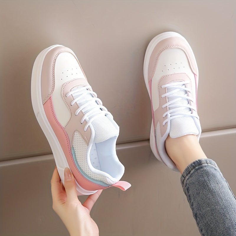 Women's casual sneakers in multi-color with low-top lace-up design. Features breathable mesh lining and durable EVA sole, perfect for all-season casual wear.