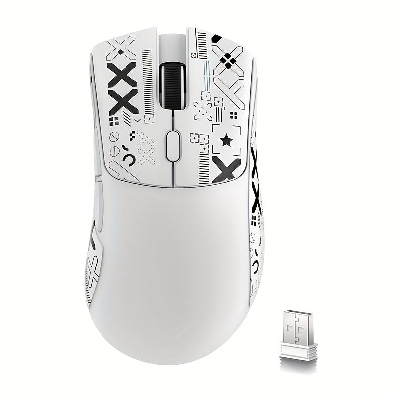 Attack Shark R1 59G Lightweight Wireless Gaming Mouse with Anti-Slip Stickers, 3 Modes (2.4Ghz/Wireless/Wired), 5 Programmable Buttons, 6 DPI Settings (Up to 18000), PAW3311 Sensor.