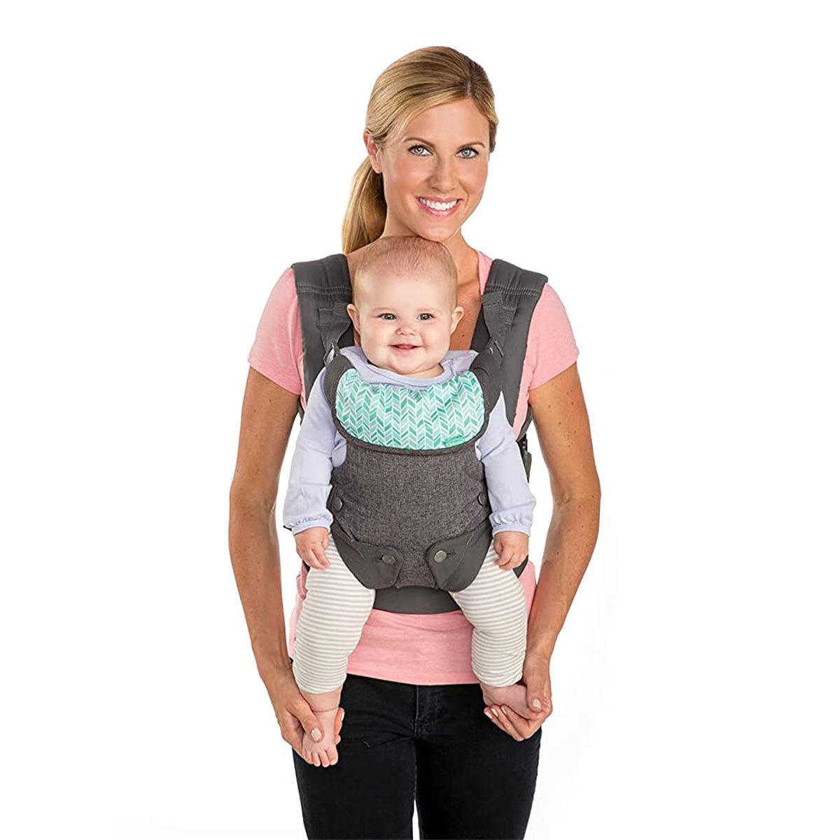 Convertible Carrier in Light Grey - Ergonomic Design, Ideal for Front and Back Carry, Suitable for Newborns and Babies up to 32 lbs!