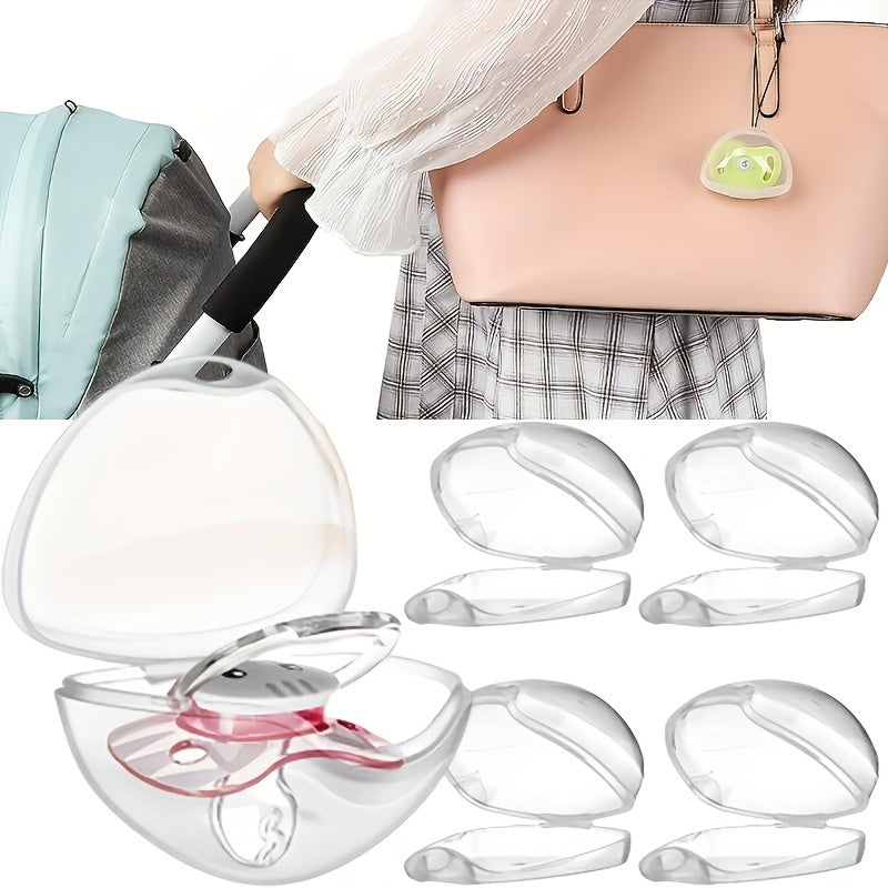 Clear Pacifier Container, Pacifier Storage Box, Non-Toxic Pacifier Holder for On-the-Go and at Home