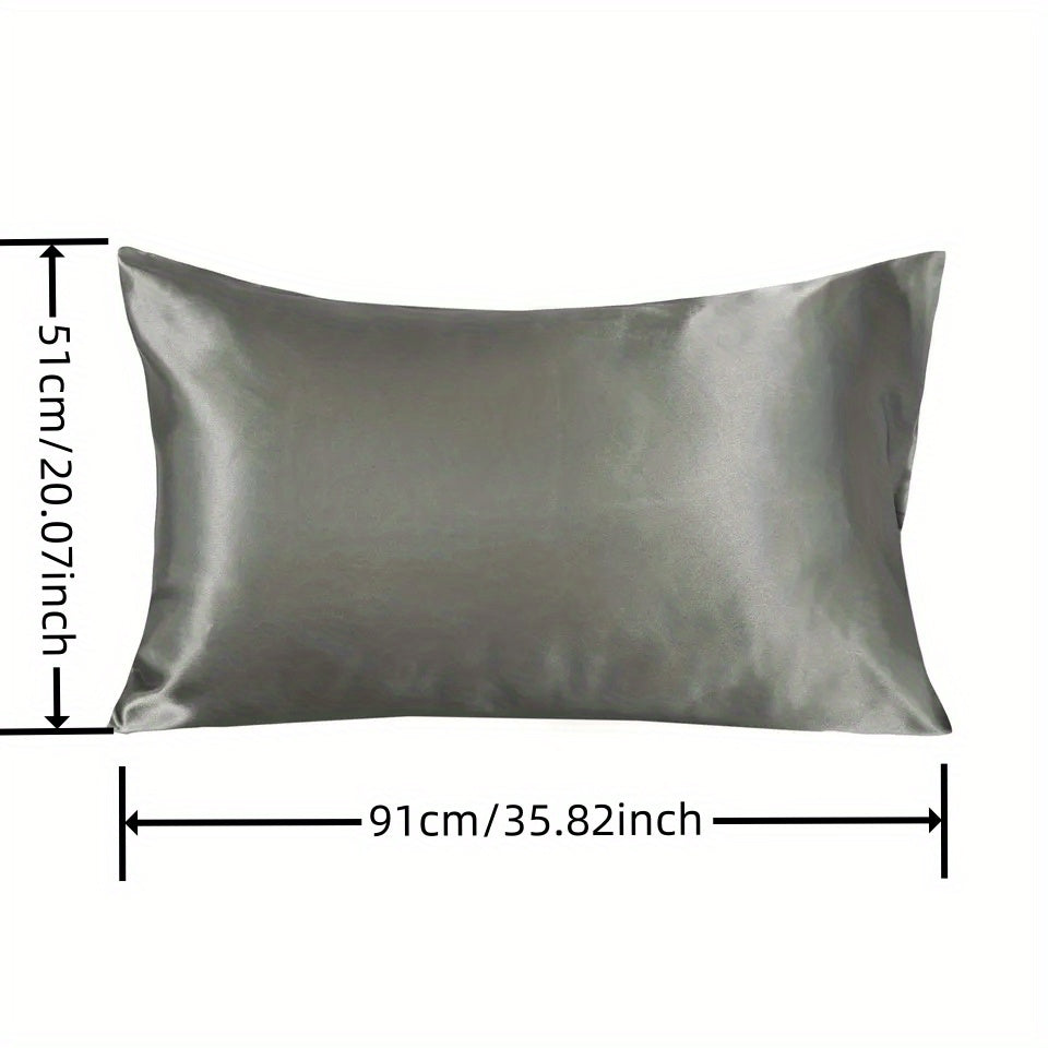 2 ta Luxurious Satin Pillowcase to'plami turli ranglarda - Yumshoq va havo o'tkazuvchi, oddiy parvarish uchun konvert yopilishi va zipper bilan - Yil davomida foydalanish uchun ideal (Yostiq qo'shimchalari kiritilmagan), Satin Pillowcase to'plami