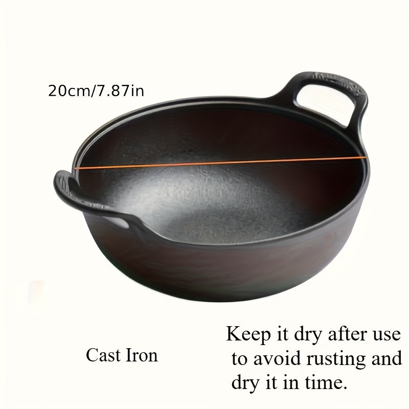 Pre-seasoned cast iron skillet with dual handles - non-stick and durable cookware for outdoor grilling and camping, mini and versatile