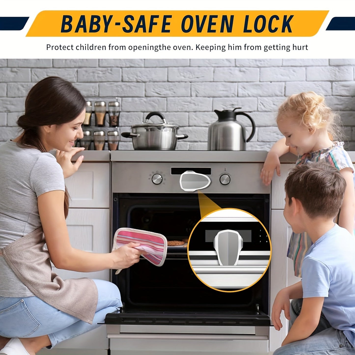 1 or 2 pieces of 180-degree Rotatable Oven Locks, providing safety for Ovens, Steamers, Microwaves, and other appliances