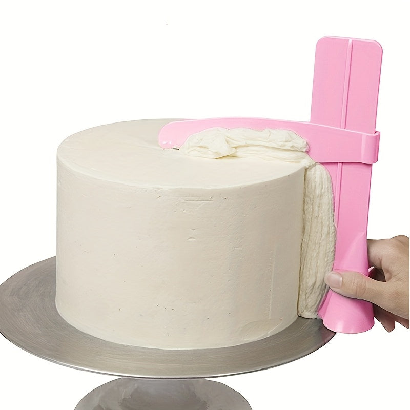 Cake Icing Smoother Tool Set with Handle - Plastic Baking Accessories for Frosting and Decorating Cakes, Non-Electric