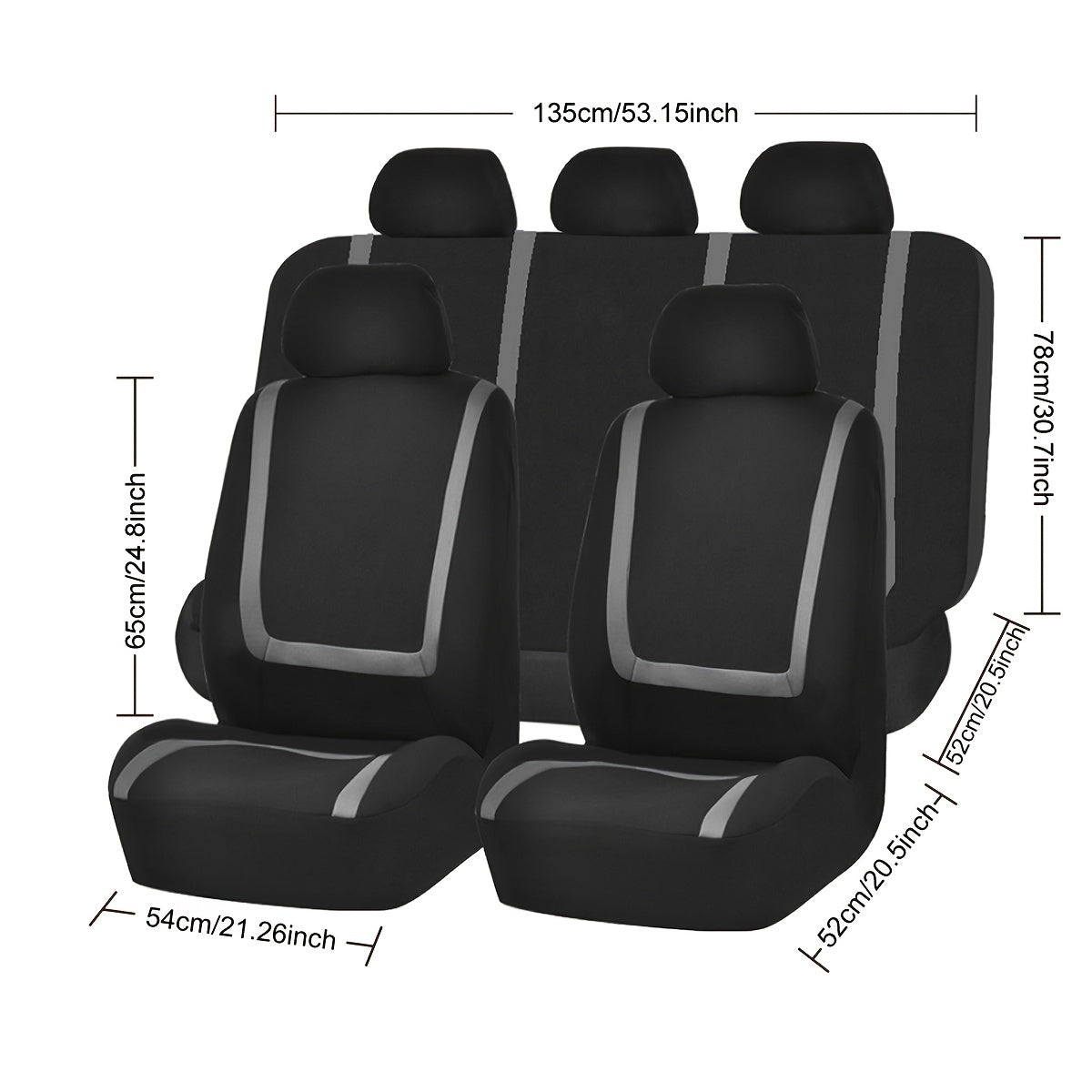 U-Design polyester car seat cover fits 5 seats.