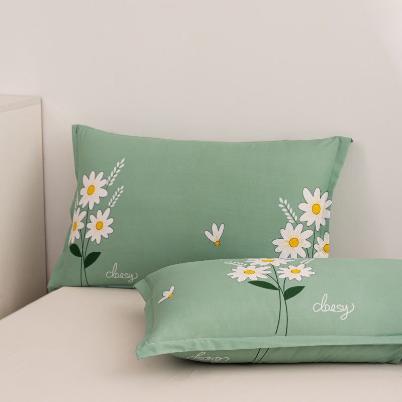 Set of 2 high-quality pillowcases with a soft sanded finish, featuring plant, plaid, floral, and geometric prints. Pillowcases do not include pillow core.