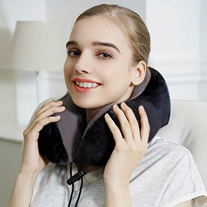 1-Piece U-Shaped Memory Foam Neck Pillow for Soft and Comfortable Travel Support, Perfect for Airplanes and Cervical Travel Comfort