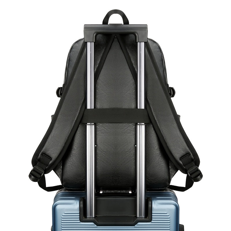 High-capacity, waterproof laptop backpack for men, suitable for business and travel.