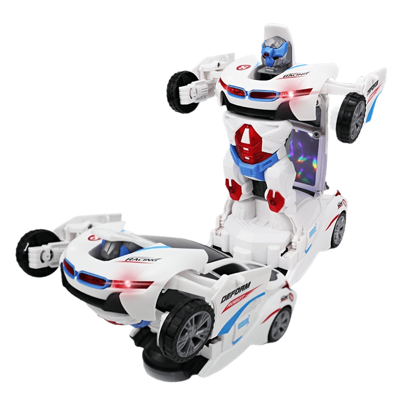 Electric toy for kids aged 3-6: Police Car Robot that transforms with lights and sounds