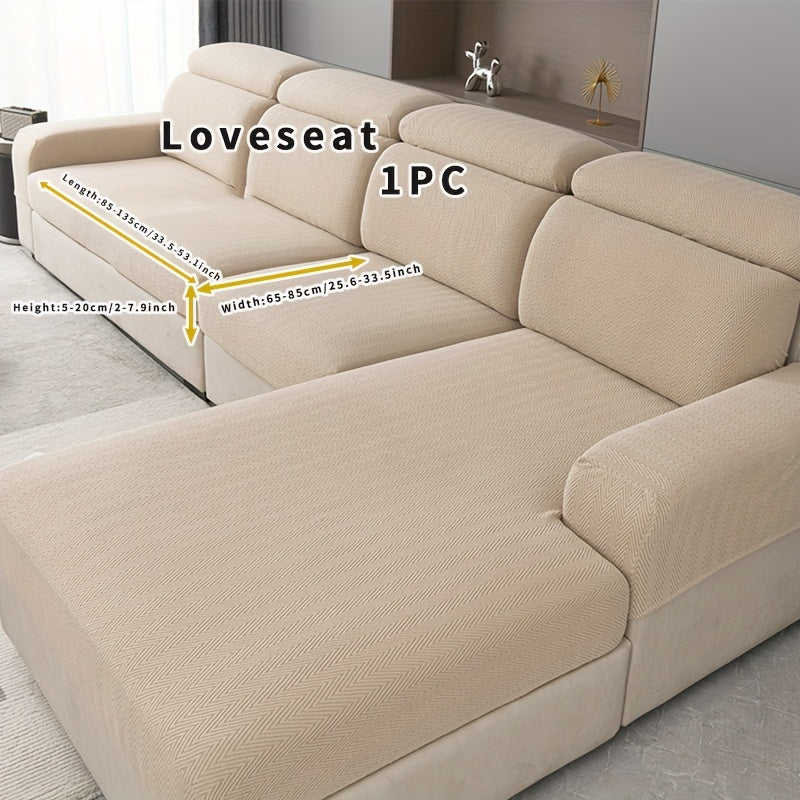 Protective Nordic Stretch Sofa Cover, All-Season Usage, Solid Color, Guards Against Pet Scratches for Home.