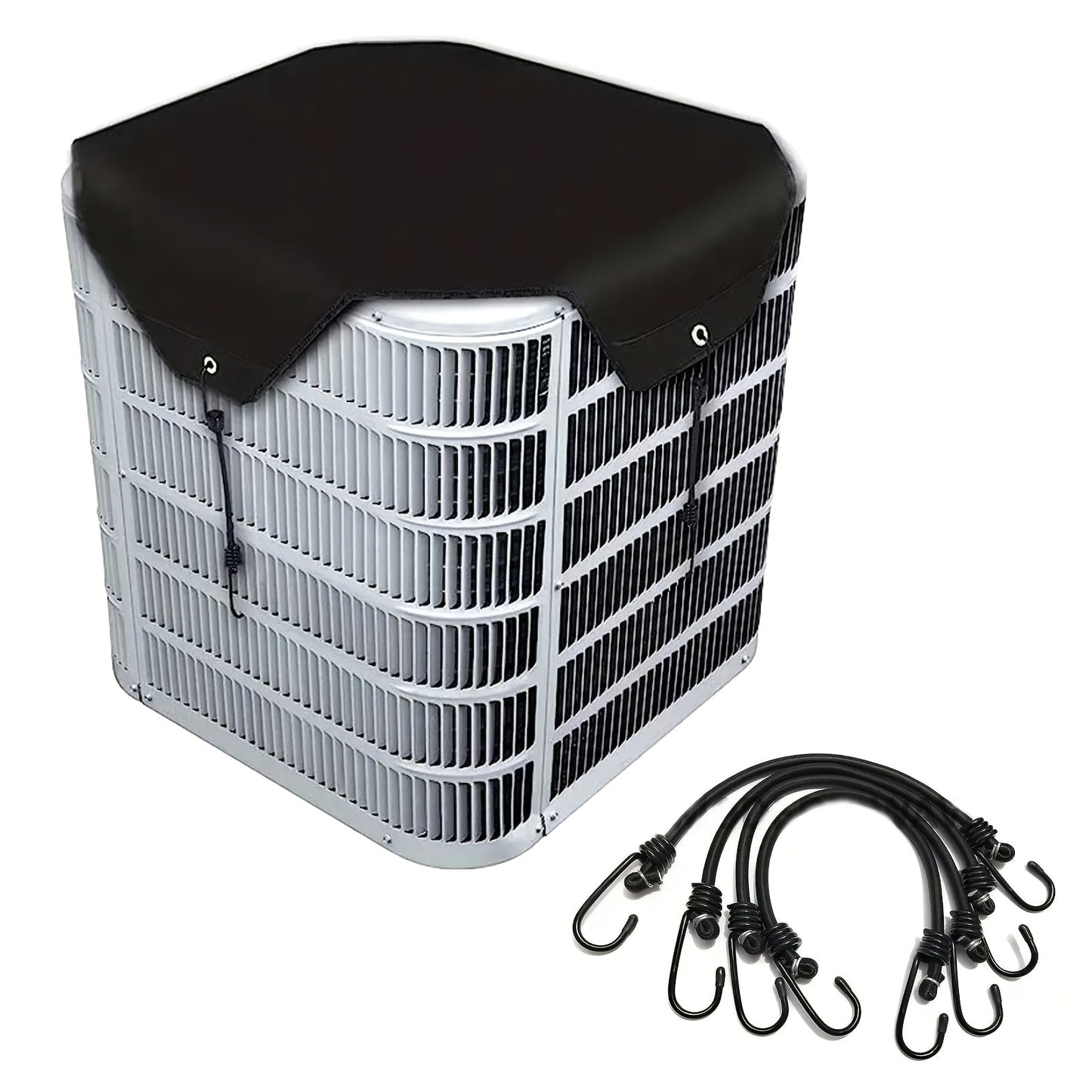 Protect your outdoor air conditioner with the durable Mutao Heavy-Duty Waterproof Air Conditioner Cover. This sturdy central unit protector is designed to easily fit your AC unit and is resistant to snow, rain, and debris. Includes 4 bungee cords for