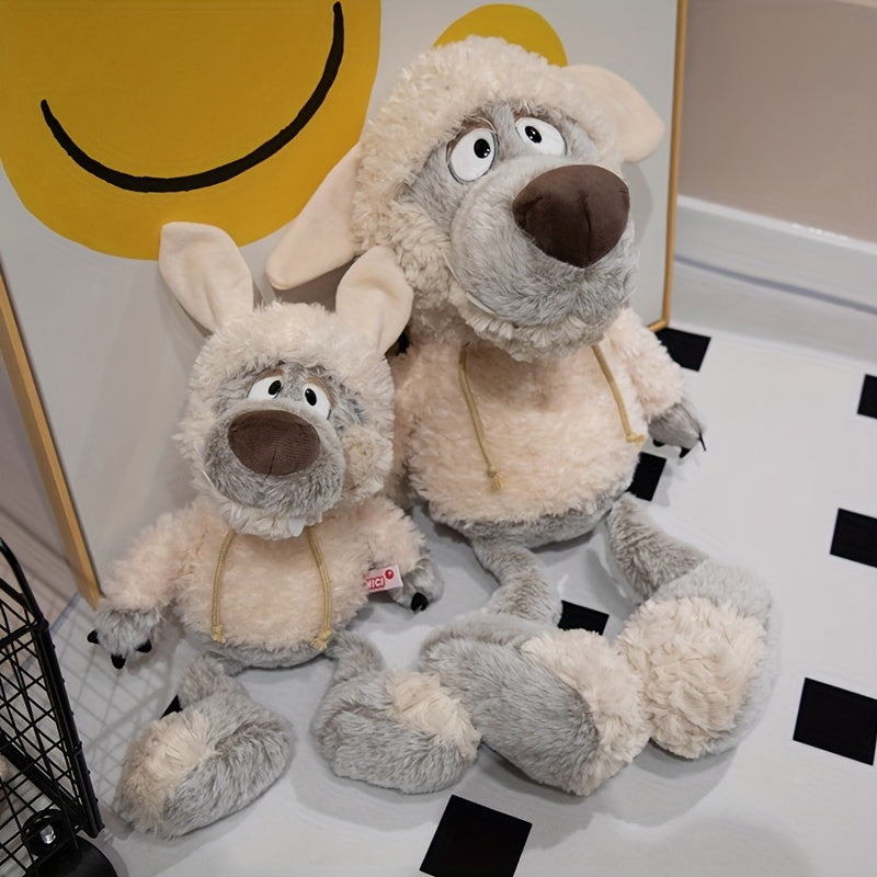 Plush wolf in sheep's clothing toy inspired by cartoons, ideal gift for toddlers.