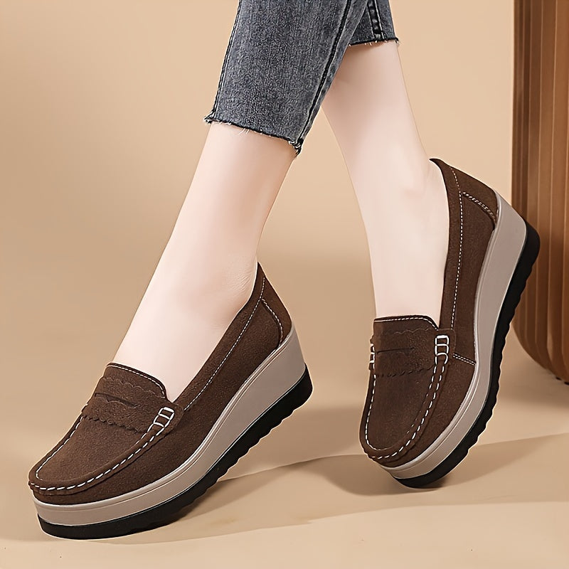 Stylish and light slip-on shoes for women, featuring comfortable thick soles and a versatile design, perfect for busy moms.