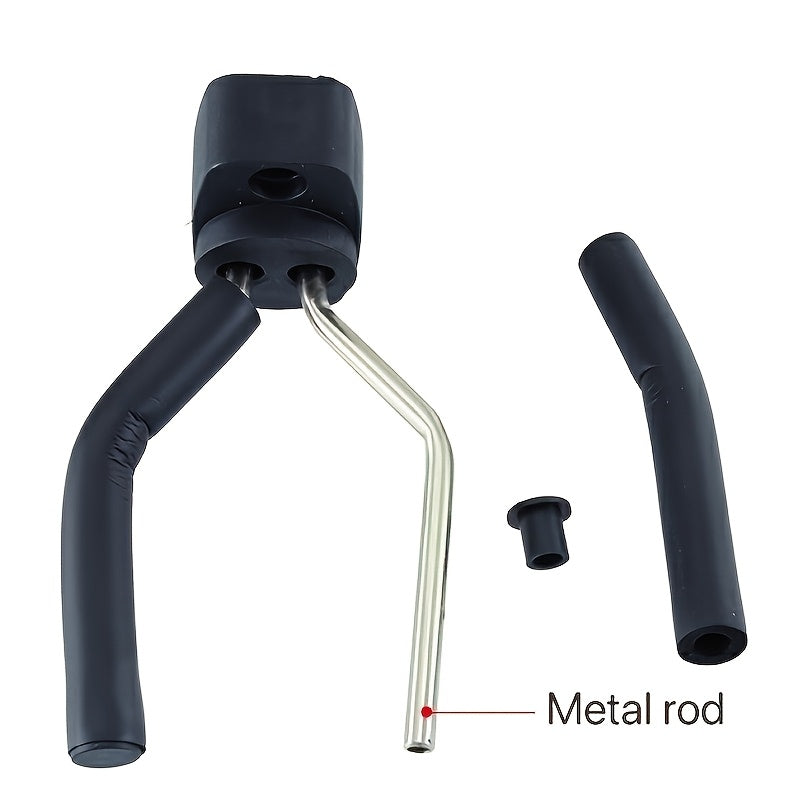 Adjustable black foam steel guitar wall hooks for displaying instruments of all sizes - space-saving and safe.