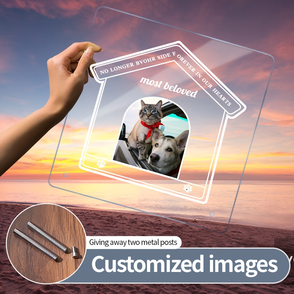 Customize your special moments with our LED Personalized Acrylic Photo Frame featuring a transparent love heart design. This frame is perfect for showcasing a single picture and makes an ideal gift for Christmas, Valentine's Day, Mother's Day, Father's