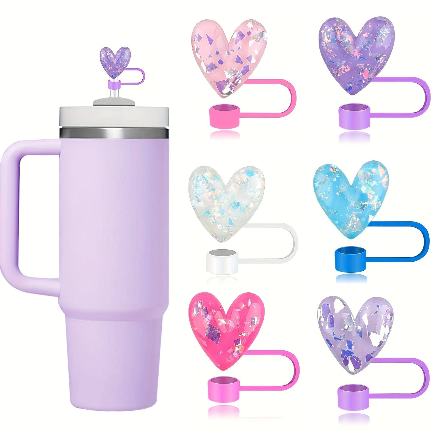 Set of 2 adorable flower design reusable and flexible straw covers, fits most straws. Soft, dustproof, and ideal for easy replacement. Perfect cup accessories for all occasions.