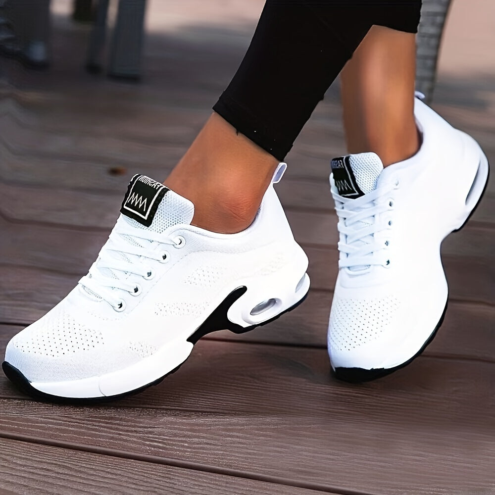 The women's sneakers are shock-absorbing and comfortable for outdoor sports with an air cushion and lace-up design.