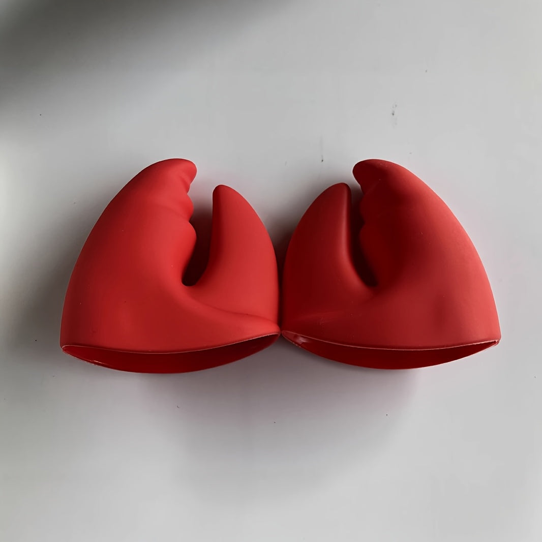 One set of Red Lobster Claw Silicone Pot Pinchers, Heat Resistant Gloves for Kitchen Use, Made of Non-Food Contact Material, Ideal for Cooking.