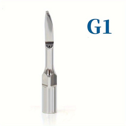 Stainless steel dental cleaner attachment for improved gum health, no battery needed.