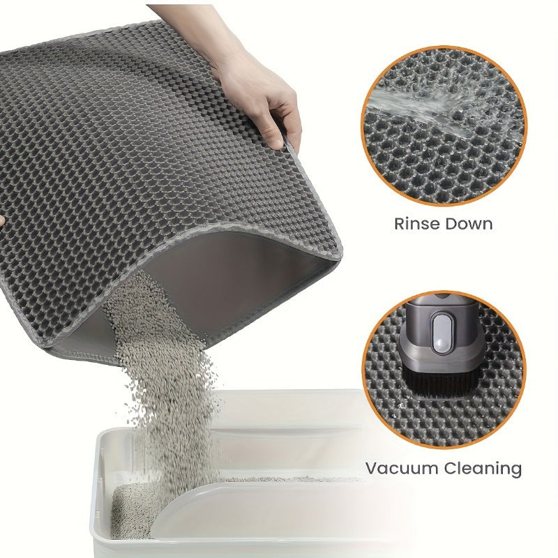 EVA Double-Layer Cat Litter Mat with Filter for Sand Control.