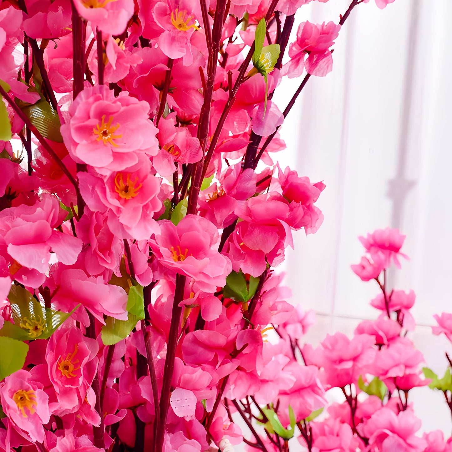 20 bundles of artificial peach red cherry blossoms for wedding decor, perfect for outdoor spaces like gardens, courtyards, and hotels, ideal for spring and summer celebrations, Valentine's