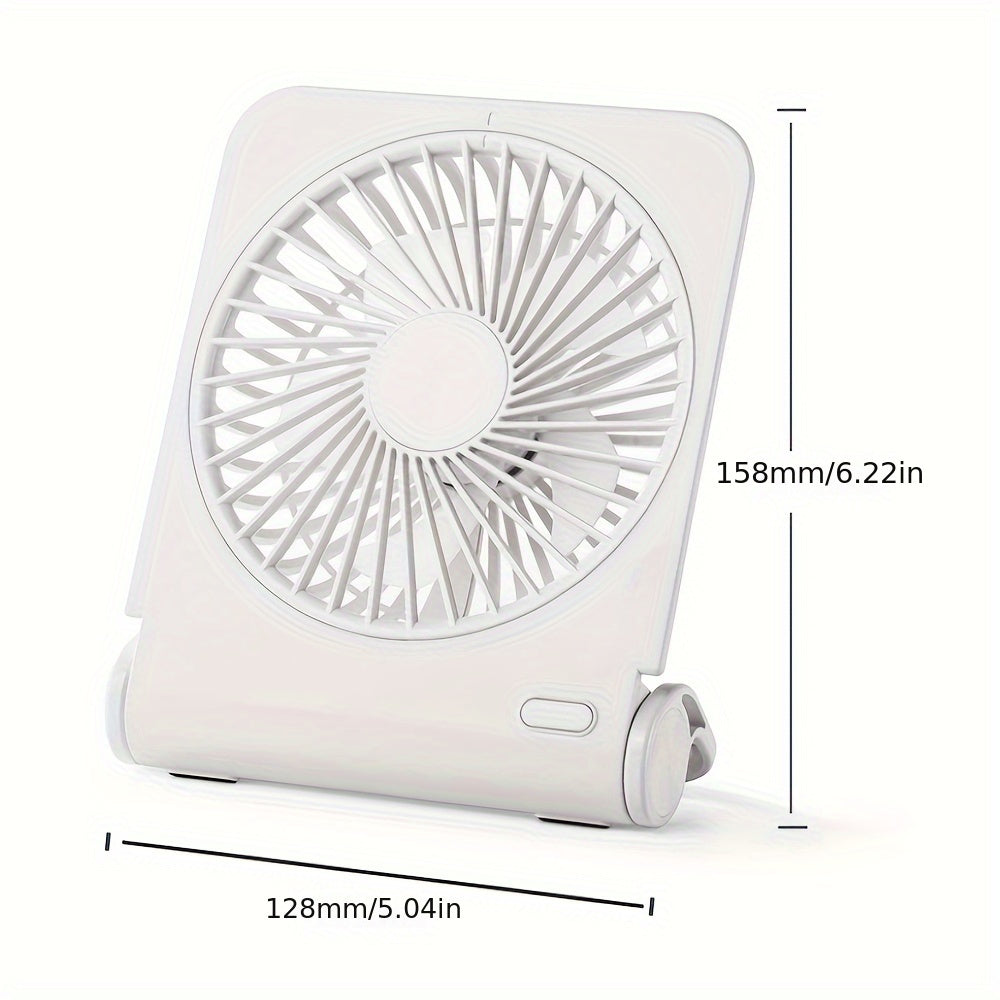 Get ready for summer with this convenient and adorable Desktop Slim Mini Fan! This ultra-quiet USB fan is perfect for your office desk, living room, or even while you're on the go. Featuring four-speed wind power and a built-in battery for fast charging