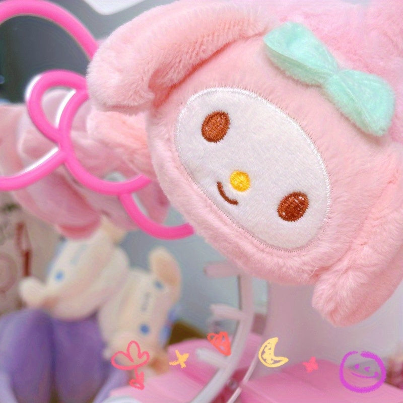 Stay warm and cozy this winter with Sanrio's adorable Kuromi & Cinnamon My My Melody Plush Earmuffs! These retractable earmuffs in pink, white, and purple feature a durable and cute kawaii design that is perfect for the cold weather. They make a