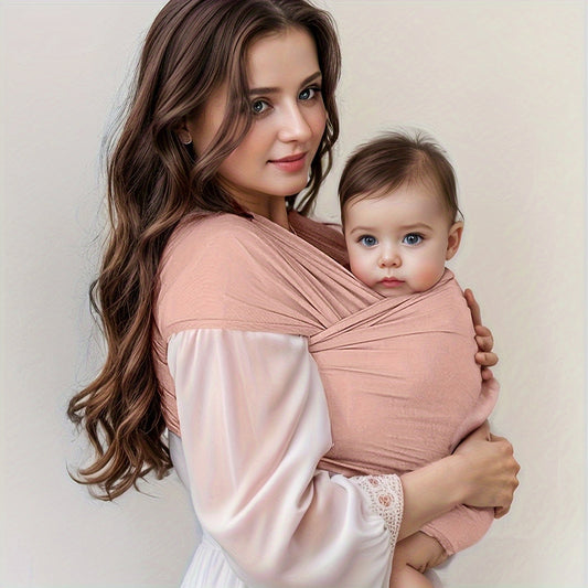 Soft and Stretchy Baby Wrap Carrier, Breathable Hands-Free Baby Sling, Lightweight Baby Carrier Wrap