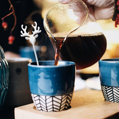 Reindeer Coffee Spoons - Add a festive touch to your Christmas mornings with these stainless steel utensils.