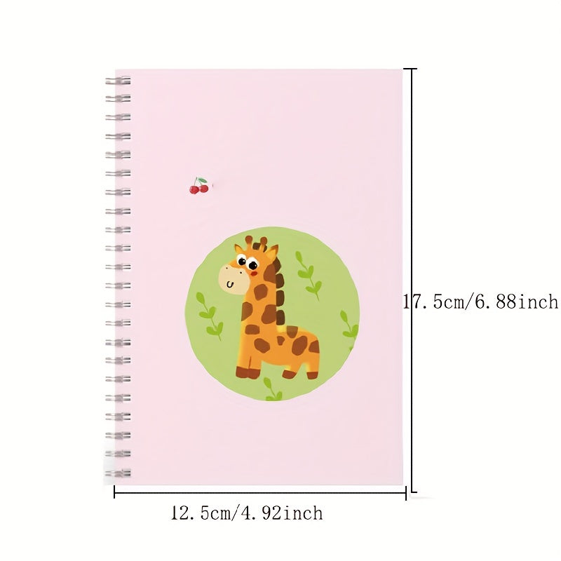 Educational copybook with reusable write-over pages for kids, featuring colorful illustrations and pen holder with varying colors.