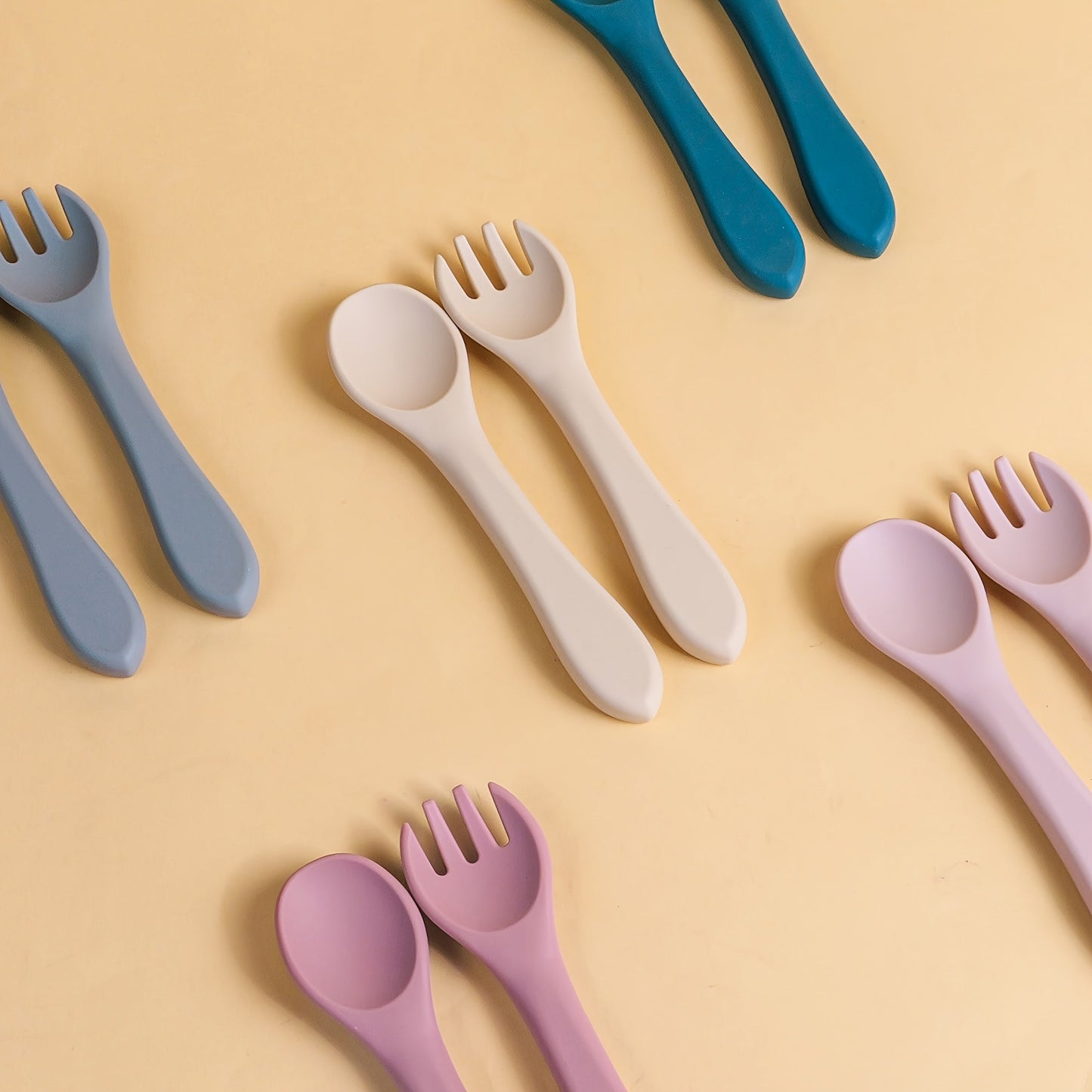 TYRY.HU Fork and Scoop Set - Personalize the Name! Made with 100% Silicone, BPA Free. Perfect for Self-Feeding. Ideal Gift for Christmas, Thanksgiving, and New Year.