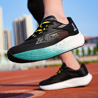 Men's lightweight shock absorption running shoes for outdoor workouts, offering comfort and durability with non-slip features.