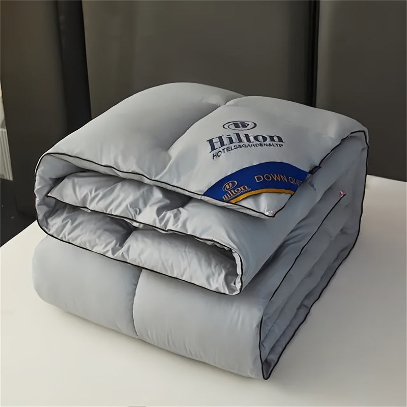 Luxurious Hilton-style comforter with ultra-soft, thick, all-season quilt designed for hotel bedrooms and gifts.