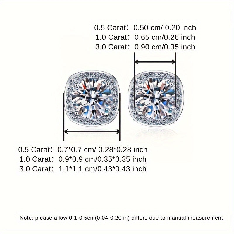 Ajoyib Moissanite Stud Quloquzuklari Yurak Dizaynida - 0.5-3ct, 925 Sterling Kumush - To'ylar va Tug'ilgan Kunlar kabi Maxsus Tadbirlar uchun Ideal - Ayollar va Erkaklar uchun Zargarlik Sovg'alari uchun Mashhur Tanlov