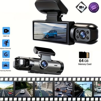 Brand new Vehicle Black Box upgraded Dash Cam includes 64G high-speed memory card and car phone fast charging gift package. Features 1080P ultra-clear night vision, alloy sun-proof shell