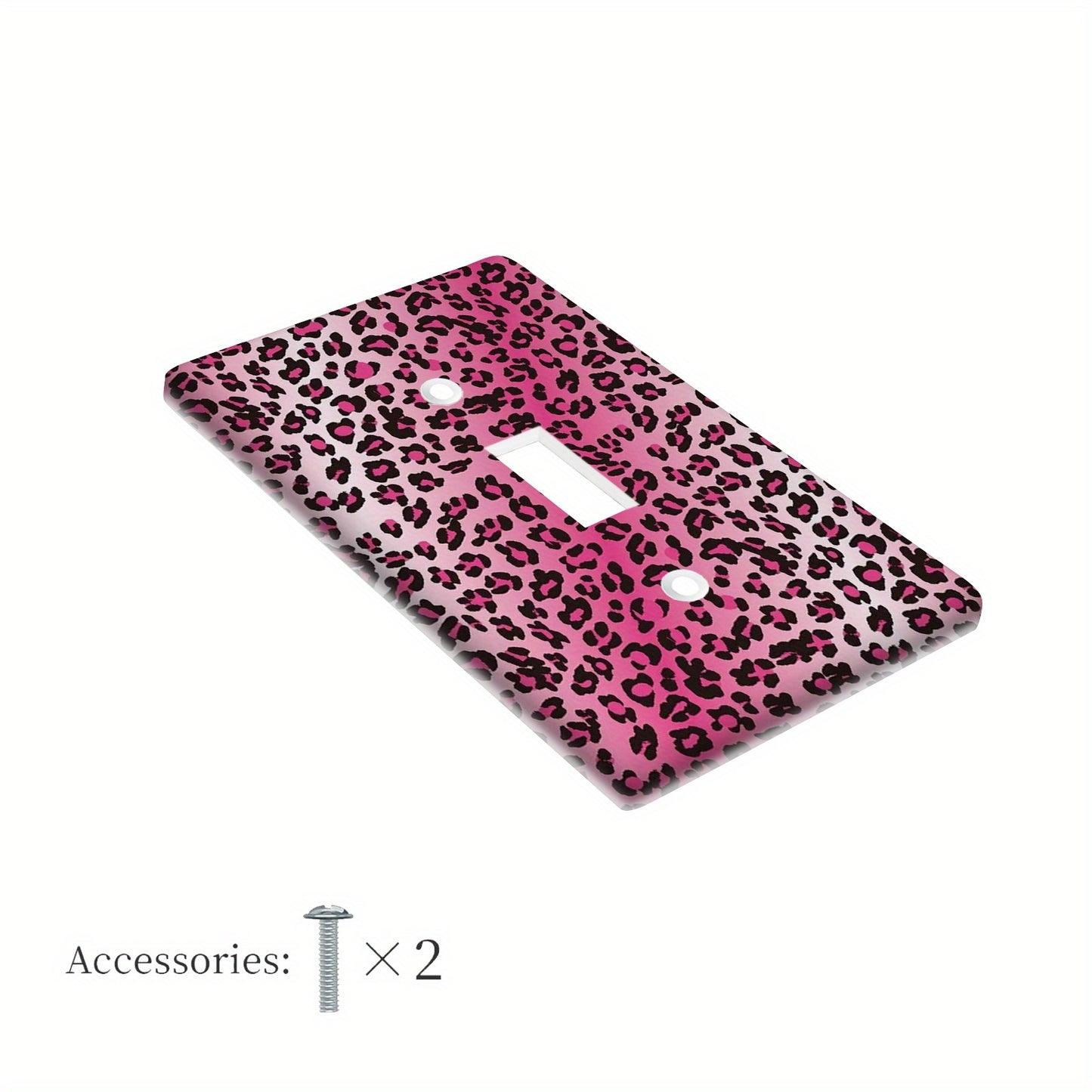 Pink leopard print light switch cover for 1 or 2 switch plates, a unique addition to home decor.