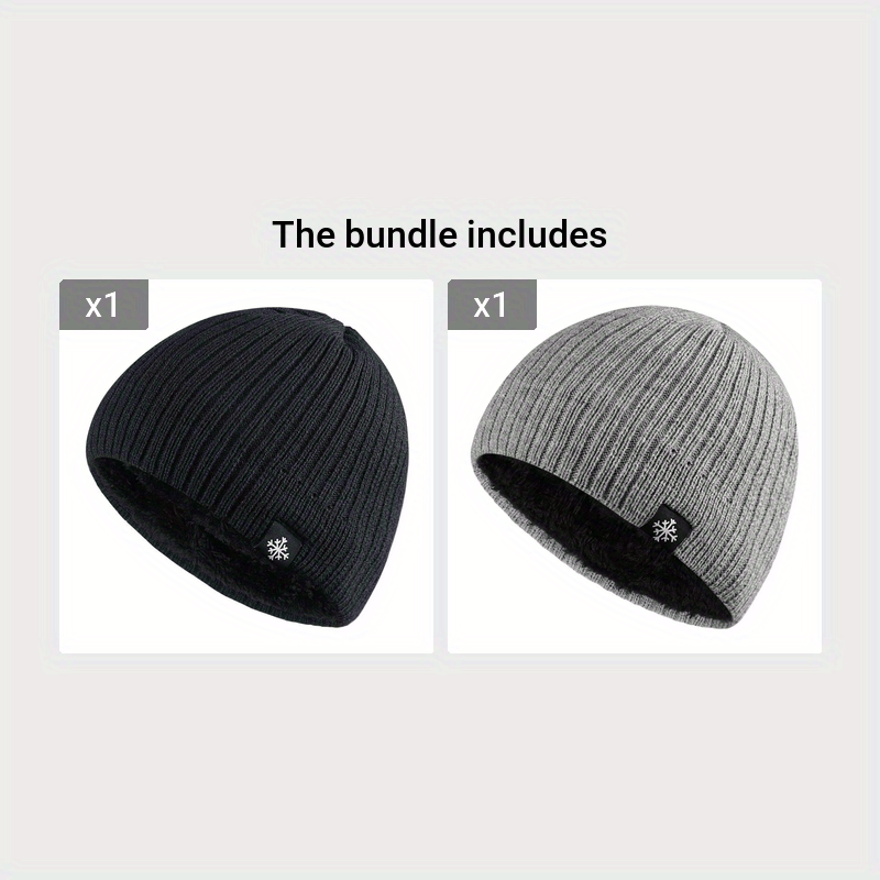 Thick Knitted Thermal Blend Hat for Autumn/Winter, made with Fleece