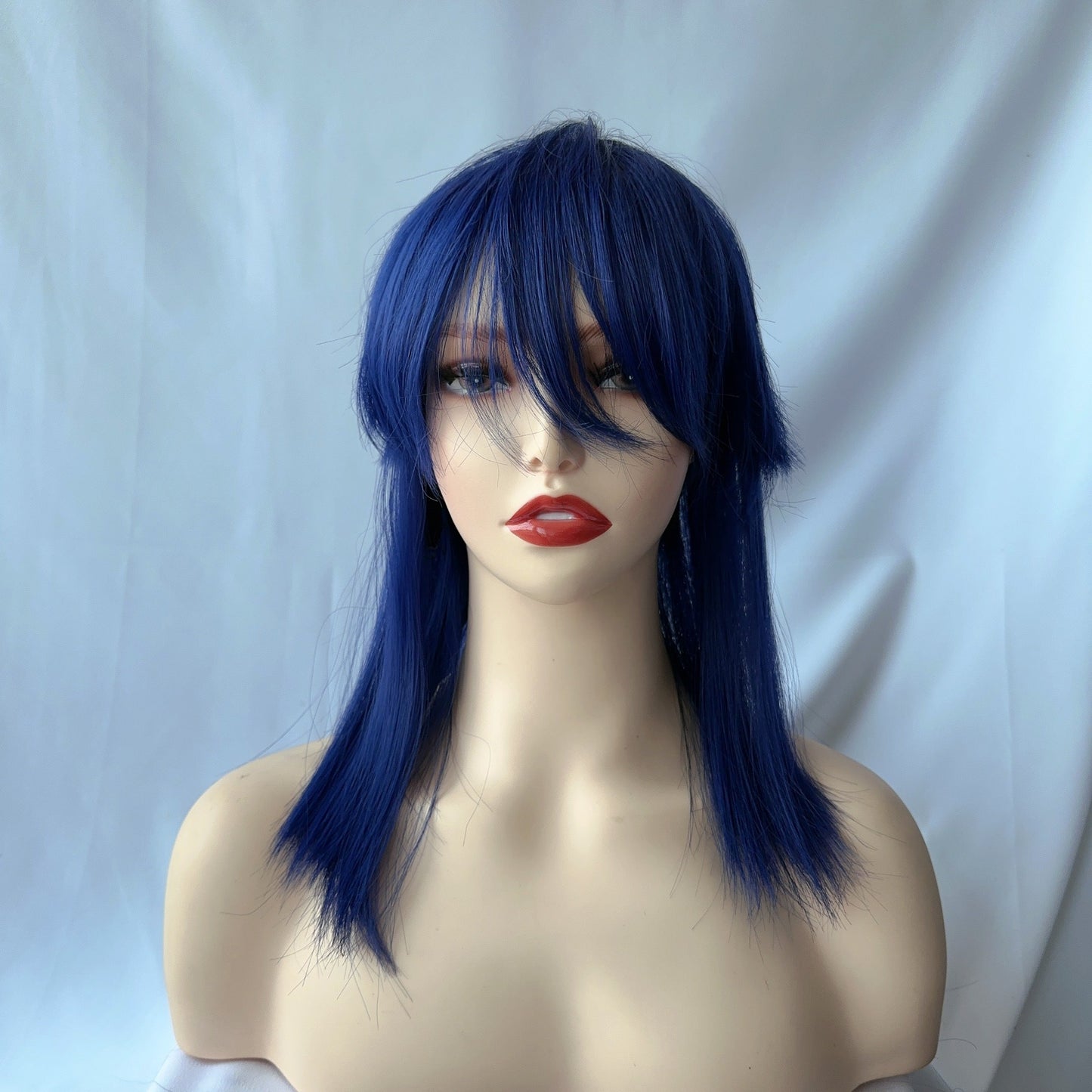 Red Men's Long Tail Wig for Anime Cosplay, Heat Resistant Wig