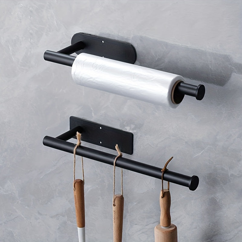 Durable Stainless Steel Kitchen and Bathroom Paper Towel Holder - Non-Perforated Easy Installation Shelf with High-Quality Materials, Strong Load Capacity, Corrosion and Rust Resistance.