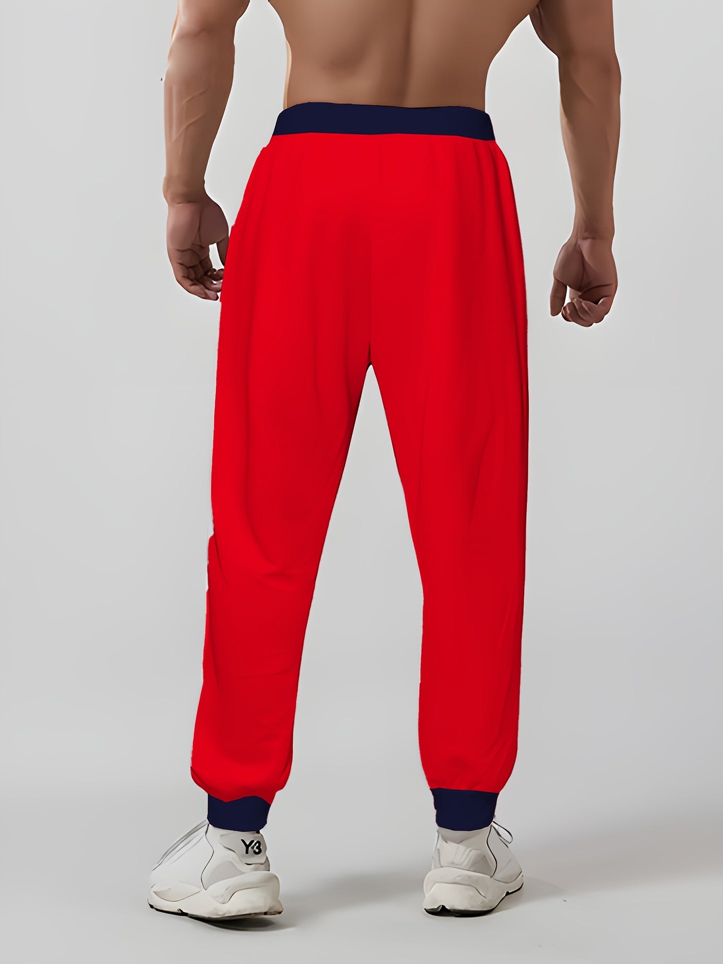 Breathable sweatpants for men with all-over print, pockets, slight stretch, regular fit, and in multiple colors and plus sizes.