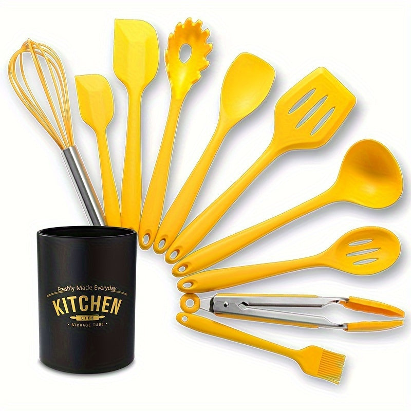 Set of 11 Silicone Kitchen Utensils - Ideal for Home and Restaurant Use, Non-Stick and Heat Resistant - Great for Gifting on Christmas, Hanukkah, Labor Day, Mother's Day, or Thanksgiving